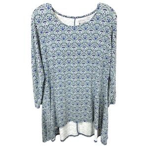 Coolibar Medium Top UPF 50+ Sun Protection Blue Floral‎ Ditsy Summer Vacay 732